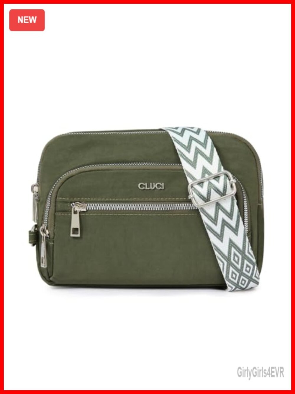 Anti Theft RFID Crossbody Bag with Zipper Lock - Water Resistant Nylon Travel
